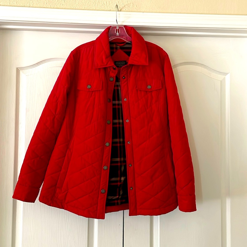 Red Pendelton quilted jacket